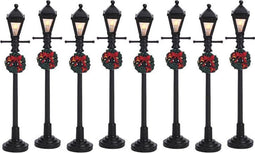 Lemax - Gas Lantern Street Lamp - Set Of 8 - B/o (4.5v) - Kersthuisjes & Kerstdorpen