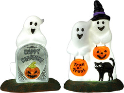 Lemax - Happy Halloween Ghosts, Set Of 2, B/o (4.5v) - Kersthuisjes & Kerstdorpen