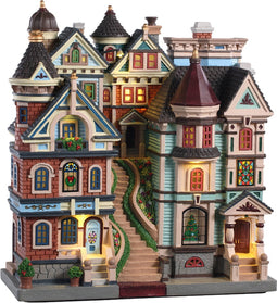 Lemax - 'Houses On A Hill' - Verlicht gebouw - Exclusief adapter (werkt ook op batterijen)