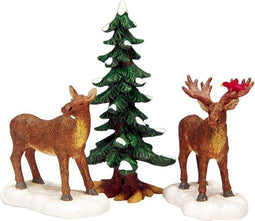 Lemax - Mr And Mrs Moose - Set Of 3 - Kersthuisjes & Kerstdorpen