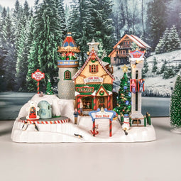 Lemax - 'North Pole Fun Fair' - Verlichte attractie met animatie & muziek/geluid - Inclusief adapter