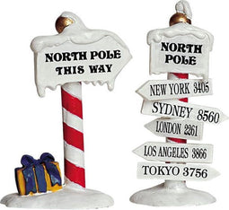 Lemax - North Pole Signs - Set Of 2 - Kersthuisjes & Kerstdorpen