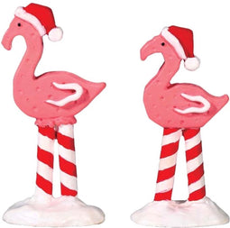 Lemax - Pink Flamingos - Set Of 2 - Kersthuisjes & Kerstdorpen