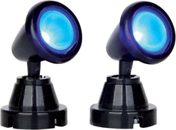 Lemax - Round Spot Light - Blue - Set Of 2 - B/o (4.5v) - Kersthuisjes & Kerstdorpen
