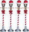 Lemax - Santa Hat Street Lamp - Set Of 4 - B/o (4.5v) - Kersthuisjes & Kerstdorpen