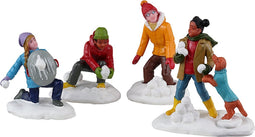 Lemax - Snowball Battles - Set van 4