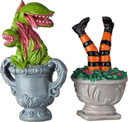 Lemax - Spooky Planter Urns, Set Of 2 - Kersthuisjes & Kerstdorpen