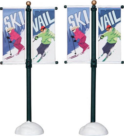Lemax - Street Pole Banner - Set Of 2 - Kersthuisjes & Kerstdorpen