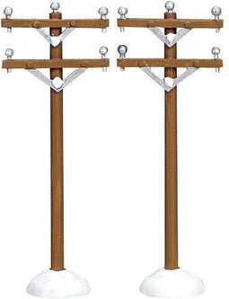 Lemax - Telephone Poles - Set Of 2 - Kersthuisjes & Kerstdorpen
