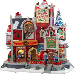 Lemax - 'Tinseltown Plaza' - Verlicht gebouw met animatie & muziek/geluid - Inclusief adapter