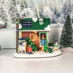 Lemax - 'Tiny House Tree Lot' - Verlichte Gebouw - Exclusief adapter (Werkt op batterijen)