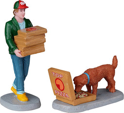 Lemax - Top Pizza Delivery, Set Of 2 - Kersthuisjes & Kerstdorpen