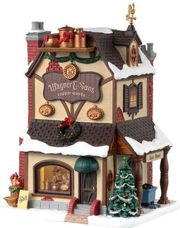 Lemax - 'Wagner & Sons Copper Works' - Verlicht gebouw - Exclusief adapter (werkt ook op batterijen)