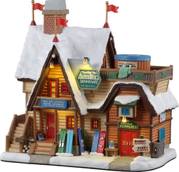 Lemax - 'Yonder Peak Ski & Snowboard School' - Verlicht gebouw met rookeffect - Inclusief adapter