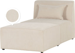 LEMVIG - Chaise longue - Beige - Corduroy