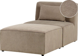 LEMVIG - Chaise longue - Taupe - Corduroy