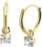 14k Geelgouden Oorringen - Zirkonia Hangers - 11 mm