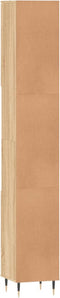 vidaXL - Badkamerkast - 30x30x190 - cm - bewerkt - hout - sonoma - eikenkleurig