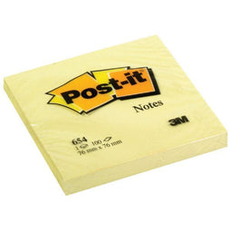 Post-it - Notes, 100 vel, ft 76 x 76 mm, kanariegeel (canary yellow)