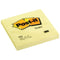 Post-it - Notes, 100 vel, ft 76 x 76 mm, kanariegeel (canary yellow)