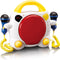 Lenco Karaokeset voor Kinderen – Draagbare CD-speler met Microfoons – Stickerblad om zelf te versieren