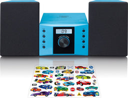 Lenco MC-013 - Stereo set met CD speler, AUX en stickersset - Blauw