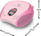 Lenco SCD-24 - Draagbare radio CD speler met AUX-uitgang - Roze