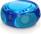 Lenco SCD-650BU - Draagbare radio CD speler met karaokemicrofoon en LED - Blauw