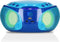 Lenco SCD-650BU - Draagbare radio CD speler met karaokemicrofoon en LED - Blauw