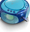 Lenco SCD-650BU - Draagbare radio CD speler met karaokemicrofoon en LED - Blauw