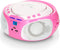 Lenco SCD-650PK - Draagbare radio CD speler met karaokemicrofoon en LED - Roze