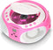Lenco SCD-650PK - Draagbare radio CD speler met karaokemicrofoon en LED - Roze