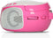 Lenco SCD-650PK - Draagbare radio CD speler met karaokemicrofoon en LED - Roze