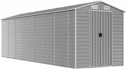 vidaXL - Tuinschuur - 191x640x198 - cm - gegalvaniseerd - staal - lichtgrijs