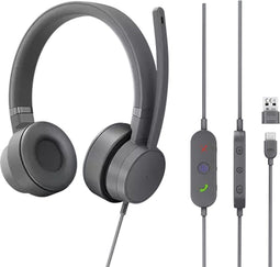 Lenovo GXD1C99243 hoofdtelefoon/headset - Bedraad - USB Type-C - Grijs