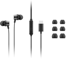 Lenovo USB-C Wired In-Ear Headphones (Zwart)