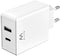 Ewent 45W - USB-C en QC3.0 GaN Snellader - 1x USB type-A 1x USB type-C (97g)