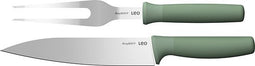 LEO 2-delig vleesmes en-vork set Forest - Groen -