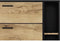 LEONA Schoenenkast met 2 deuren - Rustiek eiken melamine en zwarte omtrek - 8 tot 10 paar - L90 x D25 x H102 cm