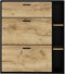 LEONA Schoenenkast met 2 deuren - Rustiek eiken melamine en zwarte omtrek - 8 tot 10 paar - L90 x D25 x H102 cm