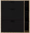 LEONA Schoenenkast met 2 deuren - Zwarte melamine en rustieke eikenhouten omtrek - 8 tot 10 paar - L90 x D25 x H102 cm