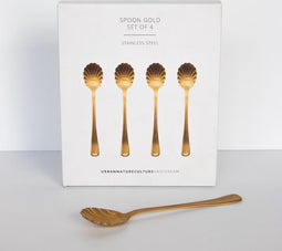 Lepelset van 4 gouden Good Morning lepels