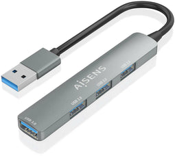 Aisens A106-0859 - USB Hub - 4 Poorten USB 2.0/3.2 - Grijs