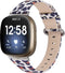 Leren Bandje Geschikt Voor Fitbit Versa 3, Sense - Leopard - Wit Bruin