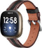 Leren Bandje Geschikt Voor Fitbit Versa 3, Sense - Zwart / Bruin