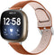 Leren Bandje Geschikt Voor Fitbit Versa 4, Sense 2 - Bruin