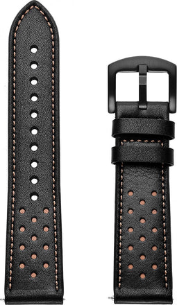 Leren Bandje Geschikt Voor Samsung Galaxy Watch 5, Pro, 4, 3 & Active 2 - Zwart | Bruin