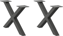 vidaXL - Salontafelpoten - 2 - st - X-vormig - 60x(30-31) - cm - staal - antraciet