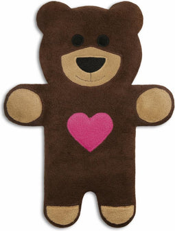 Leschi - Warmtekussen Teddy de Beer met Hart - chocoladekleur