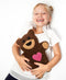 Leschi - Warmtekussen Teddy de Beer met Hart - chocoladekleur